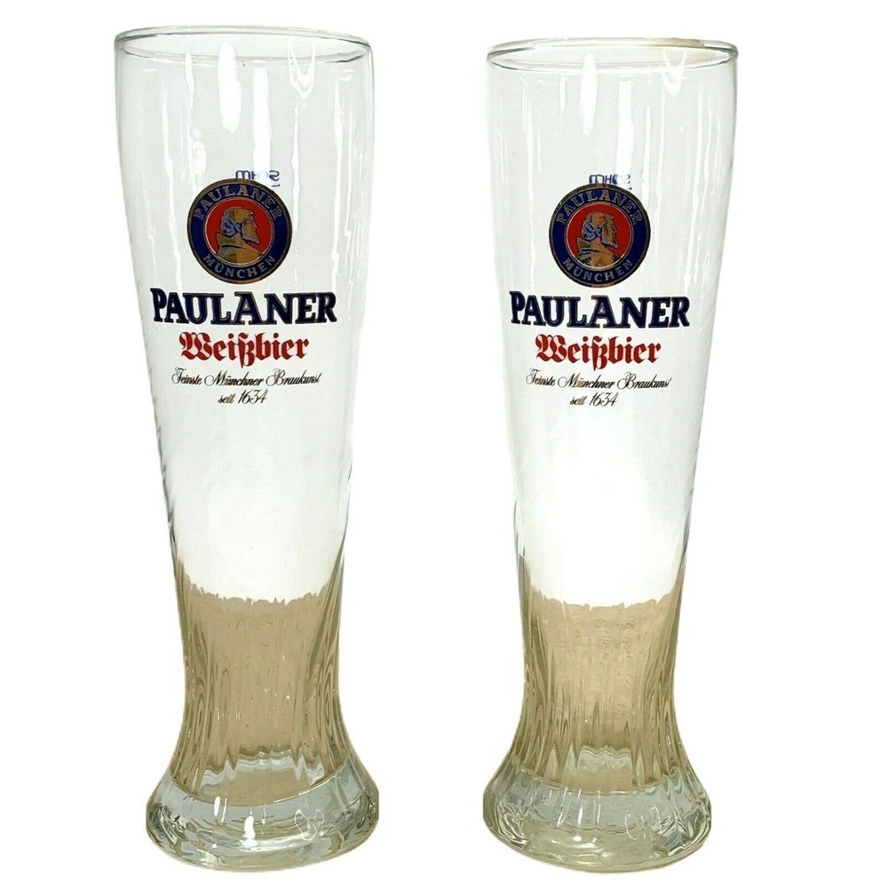 Paulaner German Made Wheat Beer Glass Set of 2
